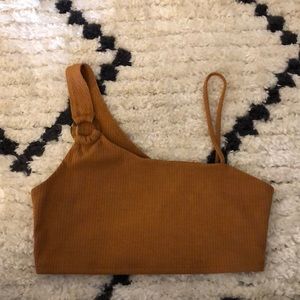 Burnt orange crop tank top